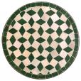 Taula amb mosaic verd i blanc